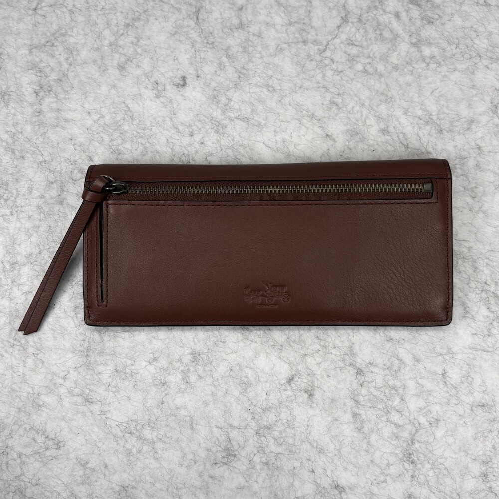 COACH Bleecker Grommets Set: Snap Wallet Clutch & Universal Wristlet - Brick Red - Picture 7 of 10